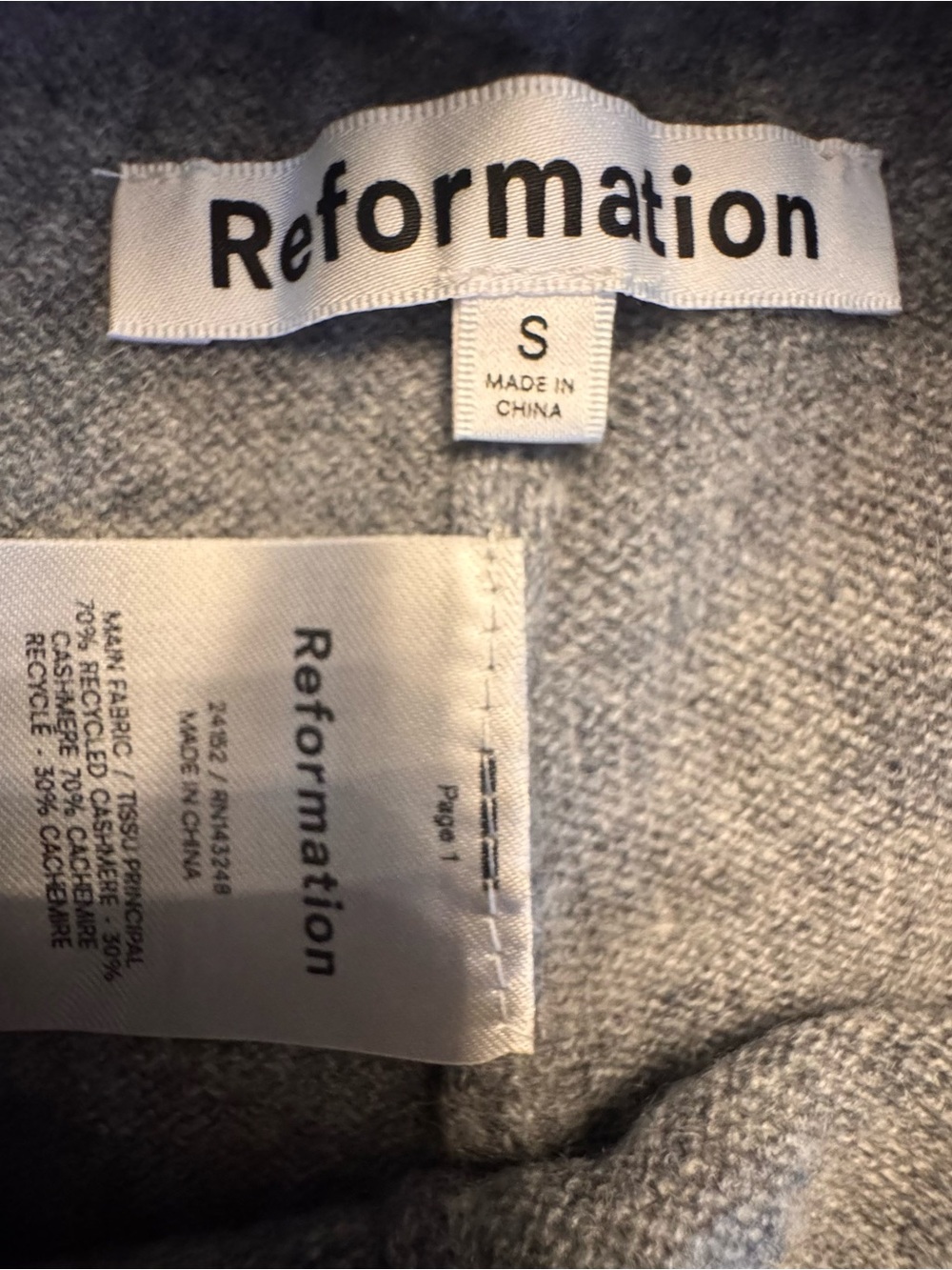 Reformation Cashmere Cozy Knit Drawstring Lounge Shorts Gray - Picture 3 of 9